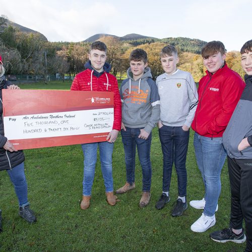 Conor McMullan Air Ambulance cheque Conor McMullan Air Ambulance cheque